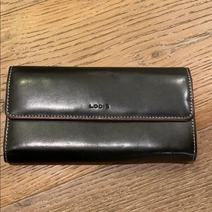 Lodis black checkbook wallet